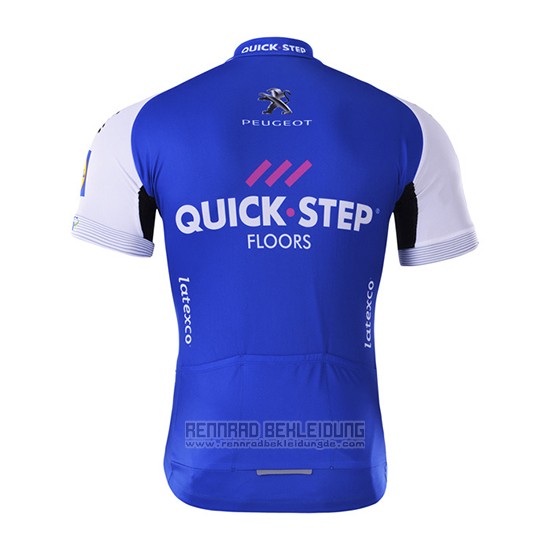 2017 Fahrradbekleidung Quick Step Floor Blau Trikot Kurzarm und Tragerhose